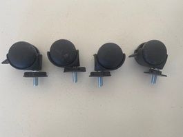 4 Stk. Bürostuhl Rollen,  5cm, Gewinde 10mm