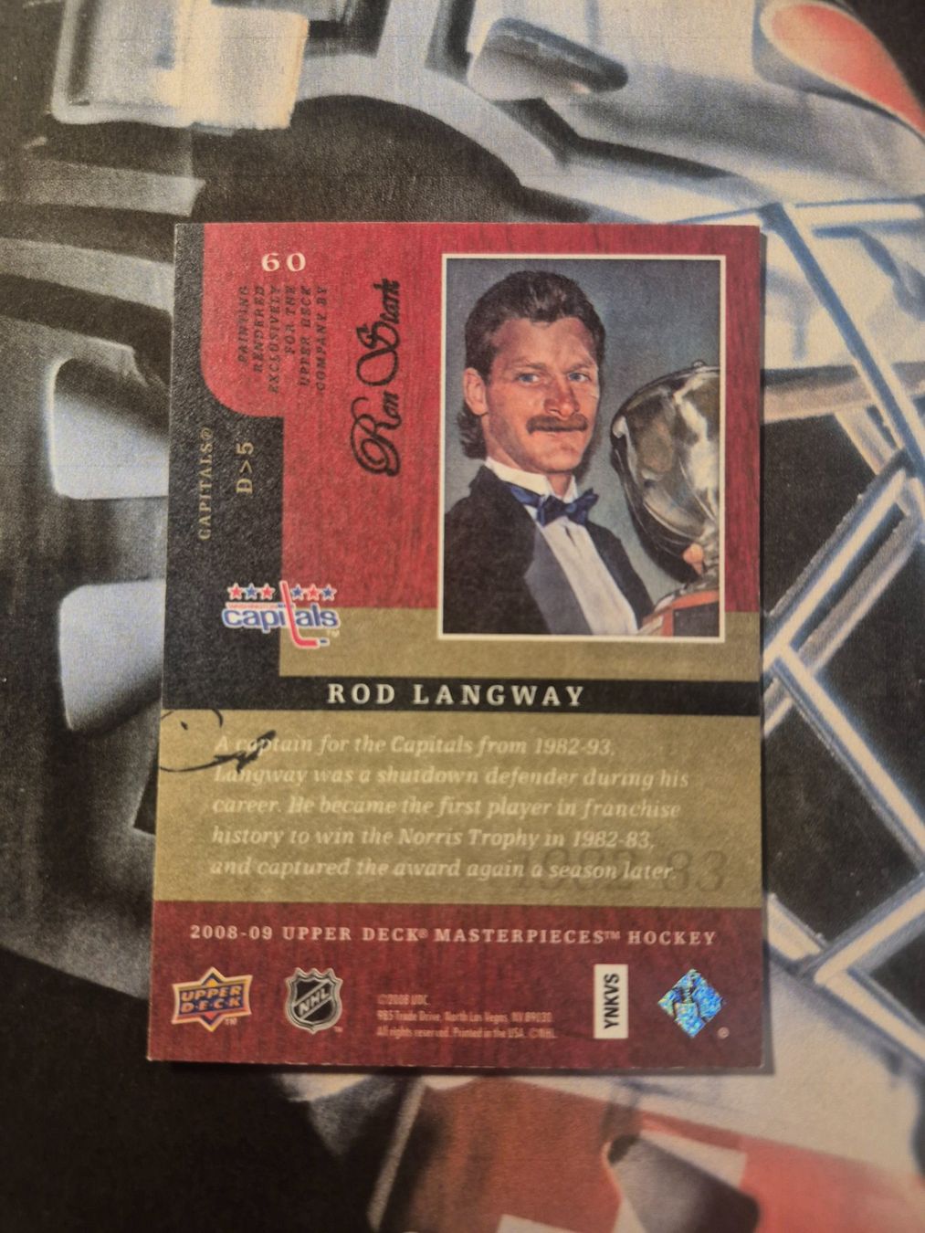 NHL Carte collezionabili: NHL Rod Langway Washington Capitals Masterpieces – Usato da Treiten venduto da Sauber73 1