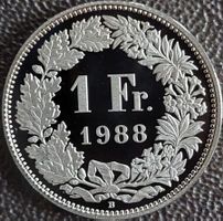 1 Franken 1988 pp / aus Münzsatz / in einer Münzkapsel
