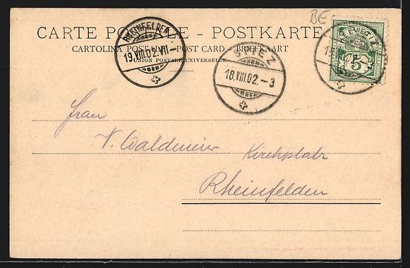 Cartoline postali: AK Frutigen, Ortspartie mit Kirche, 1902 – Usato da Berlin venduto da bartko-reher 1