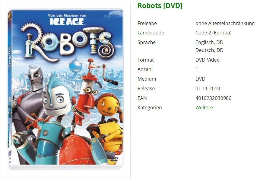 Tous les DVDs: Robots [DVD] – D'occasion à Buchrain par Sssschaller