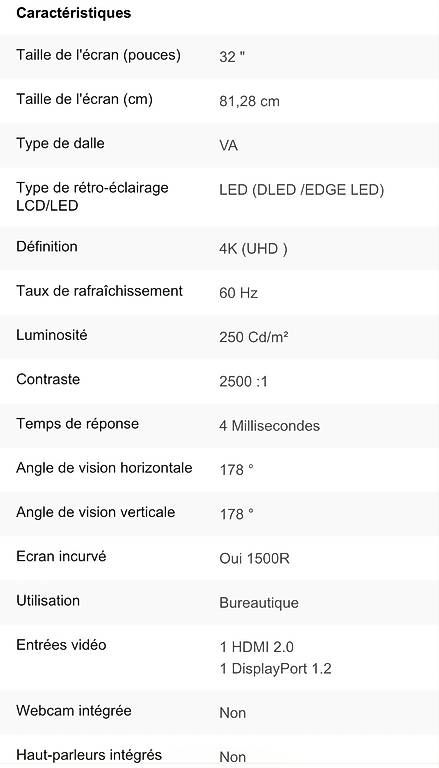 Ecrans: Ecran PC Samsung U32R590CWR 32" – D'occasion à Le Pâquier-Montbarry par atajo 2