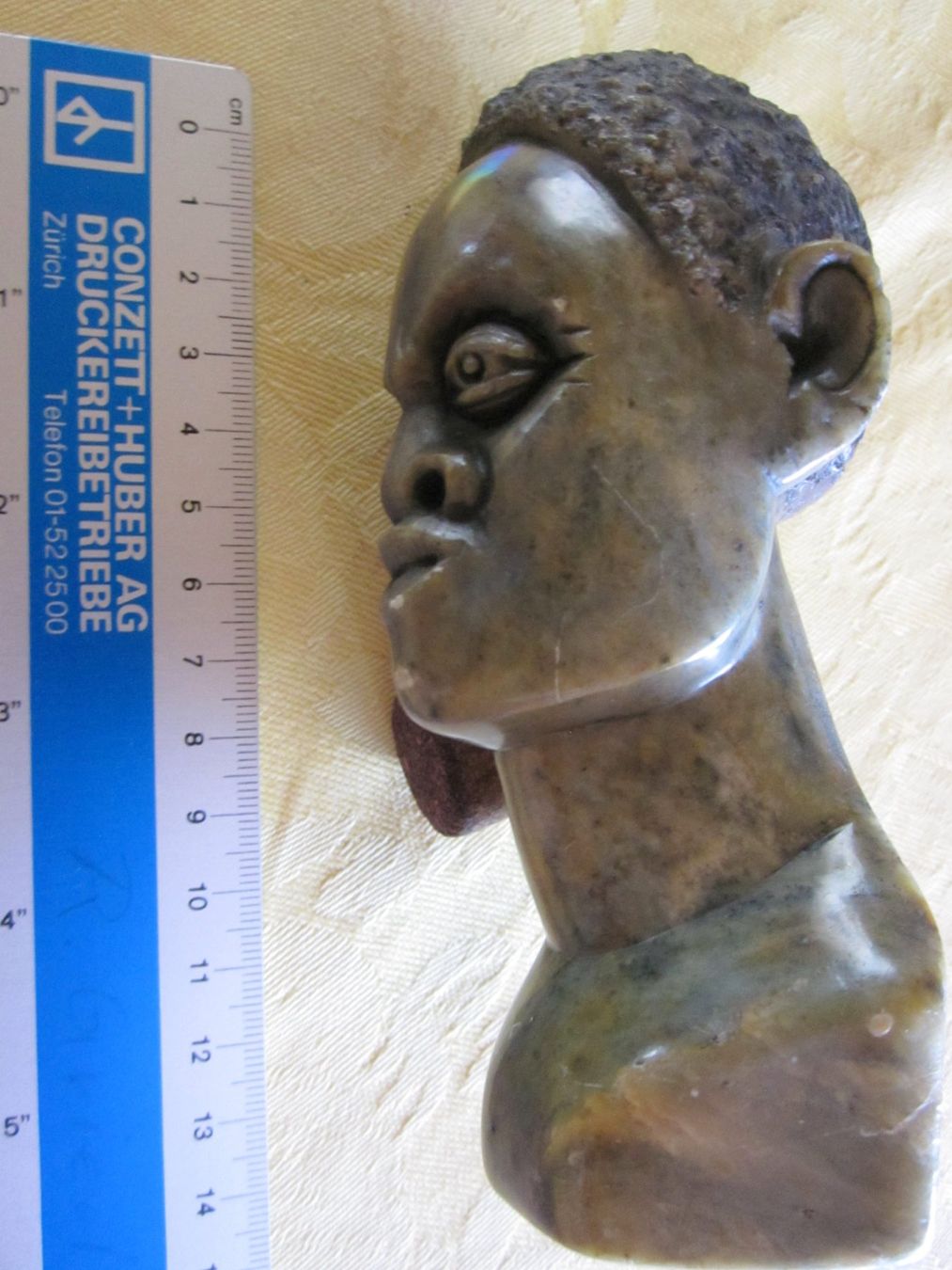 Sculture & Statue: Afrikanischer Kopf aus Speckstein – Usato da Binningen venduto da flugi30 1