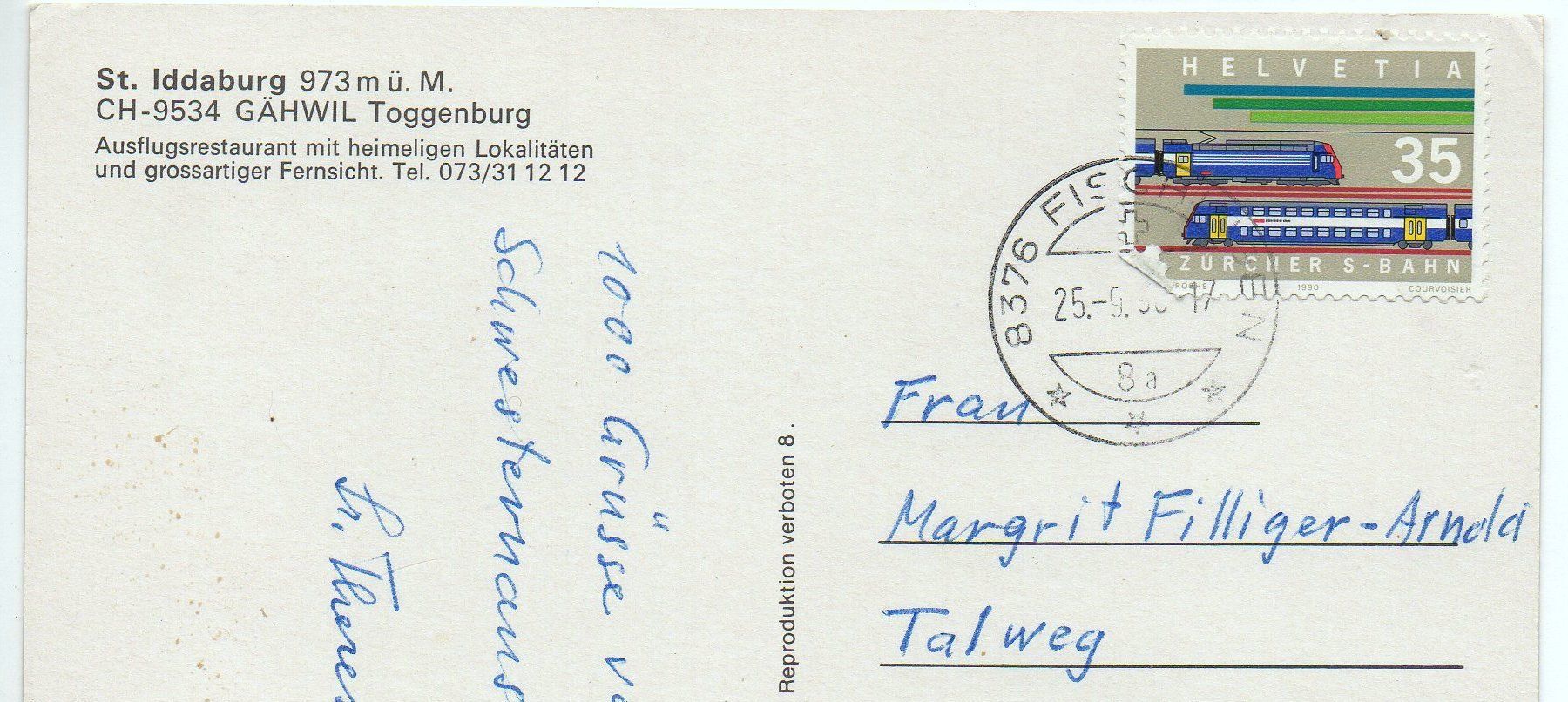 Ansichtskarten: GÄHWIL SG St. Iddaburg – Gebraucht aus Jona von philajona 1