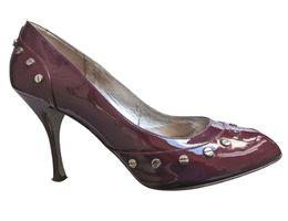 DOLCE&GABBANA : Escarpins peptoes cuir verni bordeaux 39.5