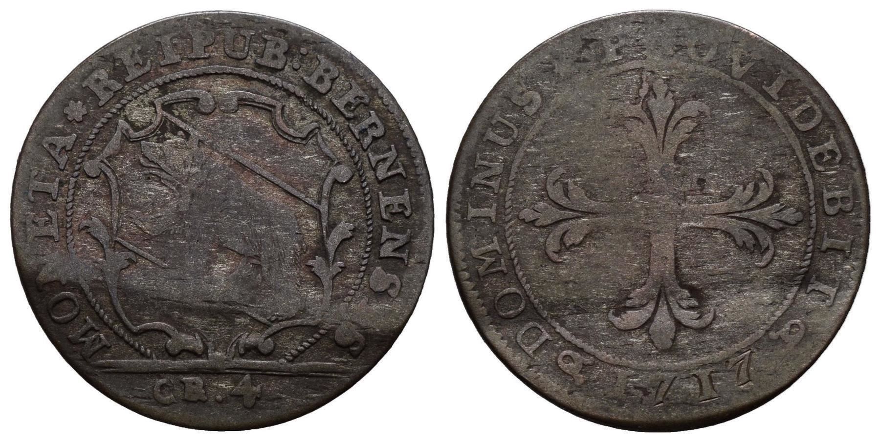 Tutti le monete: Bern Batzen 1717  /3565 – Usato da Trimbach venduto da Solothurn1