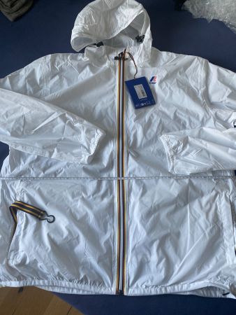 NEU K-Way Windbreaker, Kapuzen-Jacke, weiss, 3XL