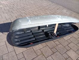 Dachbox Peugeot grau gebraucht mit Gebrauchsspuren