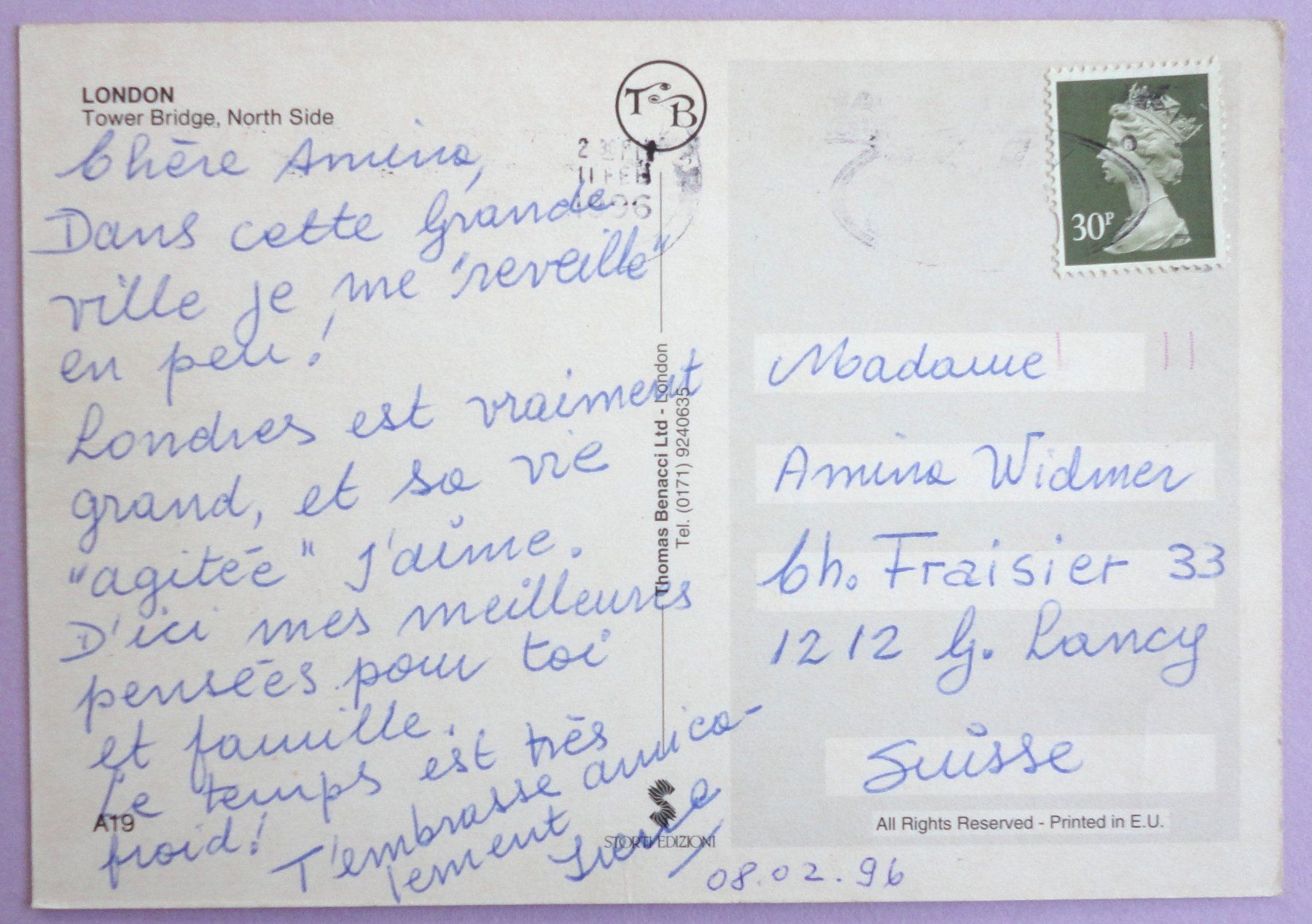 Cartoline postali: London, Tower Bridge, North Side – Usato da Fétigny venduto da Billy2miny 1