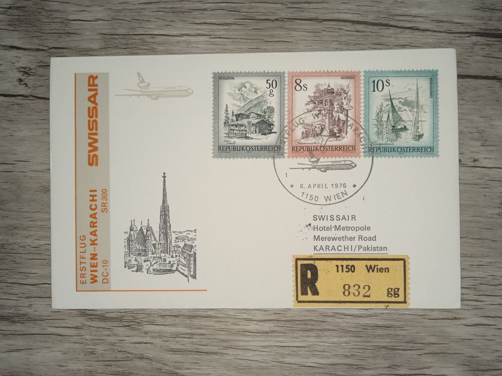 TR28 Enveloppe + Timbre Autriche 1976 Theme Aviation (Gebraucht) in ...