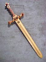 Massiv Holz Ritter Schwert prunkvoll reich verziert Unikat