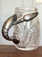 Antikes Trinkglas Art Deco mit Hummergriff Metall