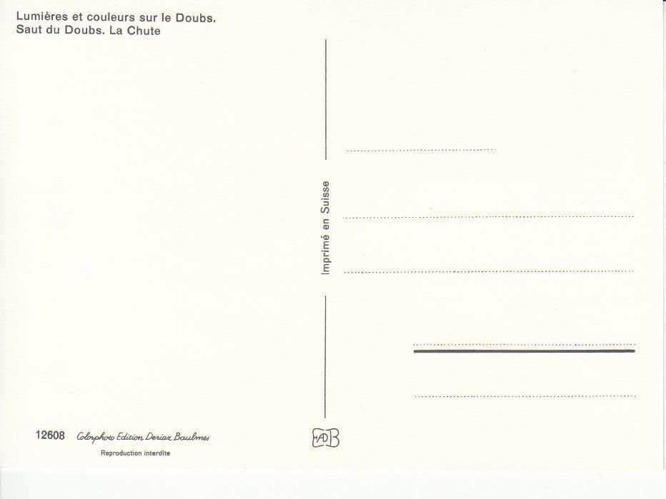 Cartoline postali: Saut de Doubs um 1995 – Usato da Bürglen TG venduto da StampGraf 1