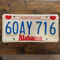 🇺🇸 U.S. Autoschild - Alabama 60AY 716 - ORIGINAL