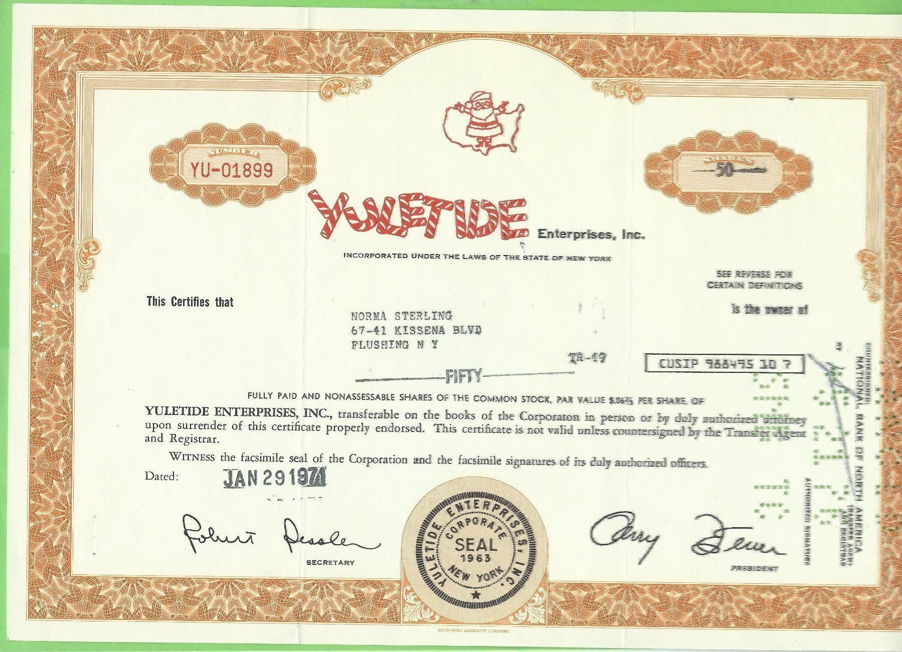 Toutes les monnaies: Yuletide Enterprises, Inc., 1974 – D'occasion à Zürich par t24_de