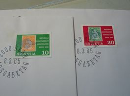 Satz FDC mit Blockausschnitten NABA 1965 Bern, ungelaufen
