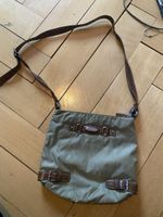 Khaki Umhängetasche mit braunen Akzenten, Top Zustand!