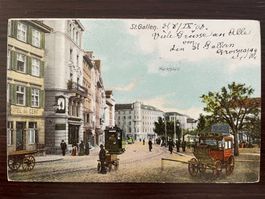 ST. GALLEN Marktplatz, TRAM / STRASSENBAHN, Stabstempel 1903