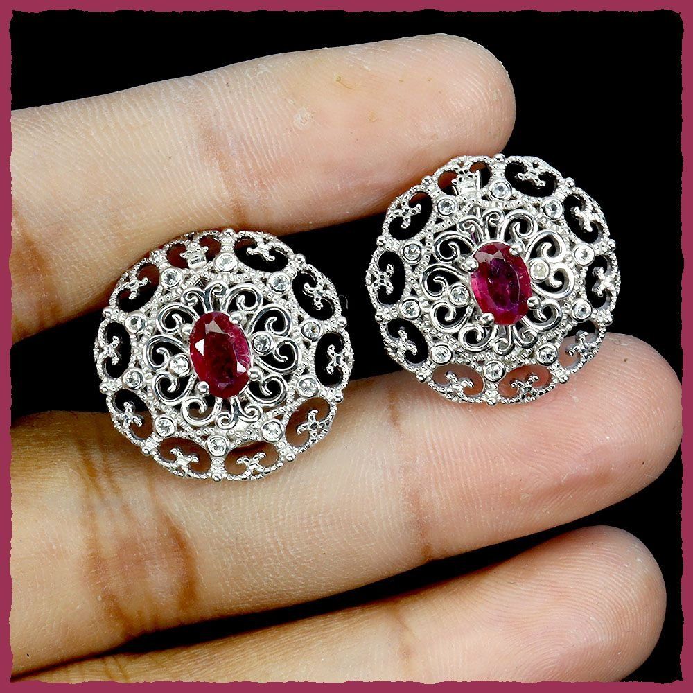 Ohrringe & -stecker: ♛ Filigrane Rubin Ohrringe 925 Silber – Neu und originalverpackt aus Oberglatt ZH von Hot-Spot 1