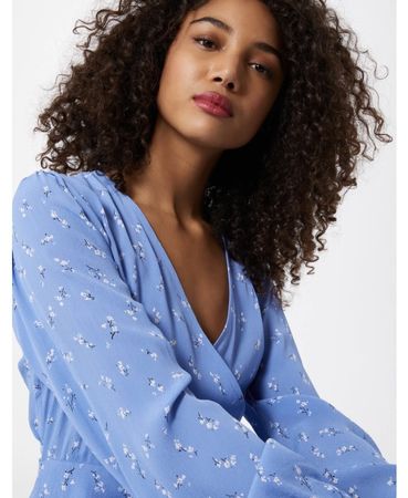 NEO NOIR Wickelkleid Essa Blau Blumen Gr. S – Top Zustand