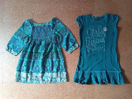 DUOPACK Sommer Kleid türkis Gr. 140 *NEU