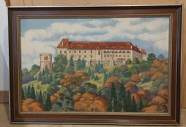 Ölgemälde Burg / Landschaft / Herbst,  signiert