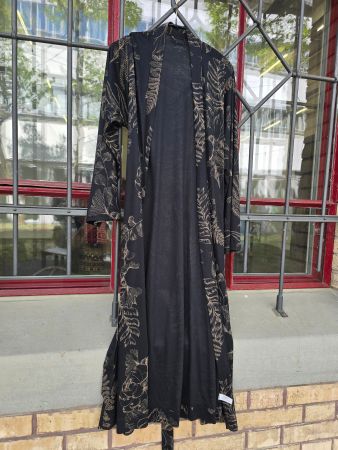 Kleidung: Calida Kimono XS schwarz/gold (Neu)