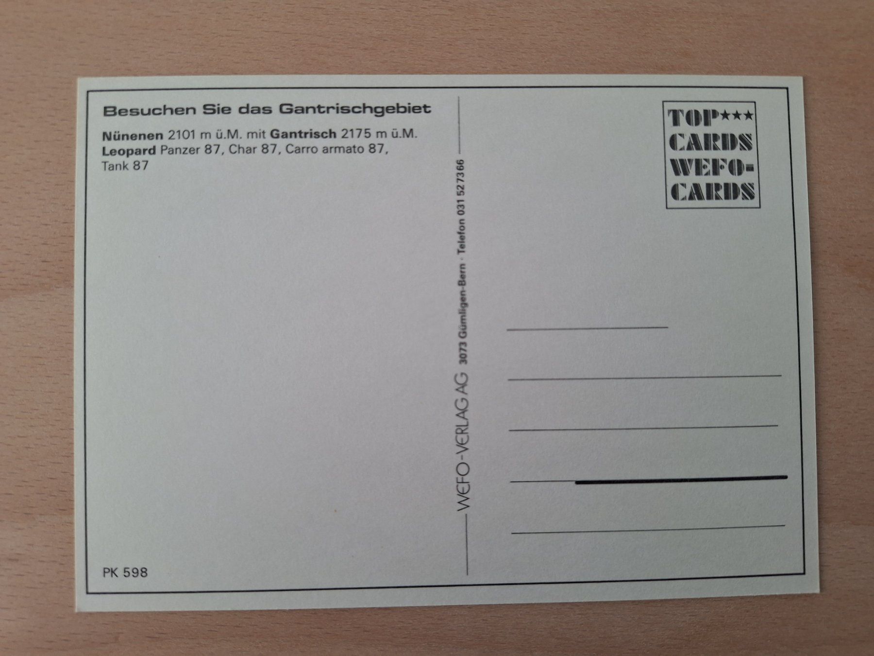 Cartoline postali: AK Militär Schweiz, Panzer 87 Leopard – Usato da Lohn-Ammannsegg venduto da Beo71 1
