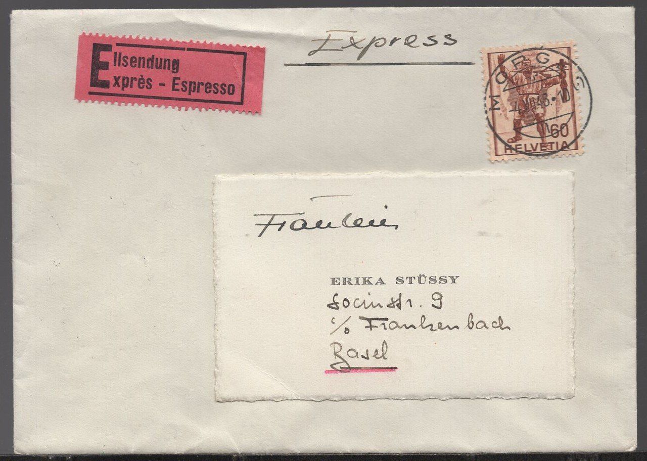 Tous les timbres: MORGES, 4.XII.46  Express   BASEL 4.XII.46 TELEGRAPH  EILZ. – D'occasion à Aarau par kufi44