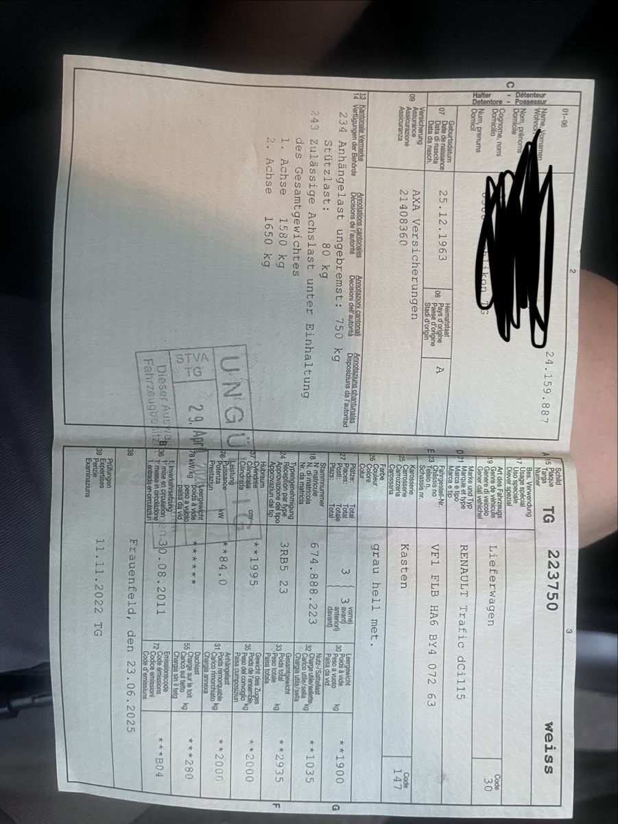 Renault Véhicules utilitaires: RENAULT Trafic dCi115 – Défectueux à Wiezikon b.Sirnach par ram_lf68 2