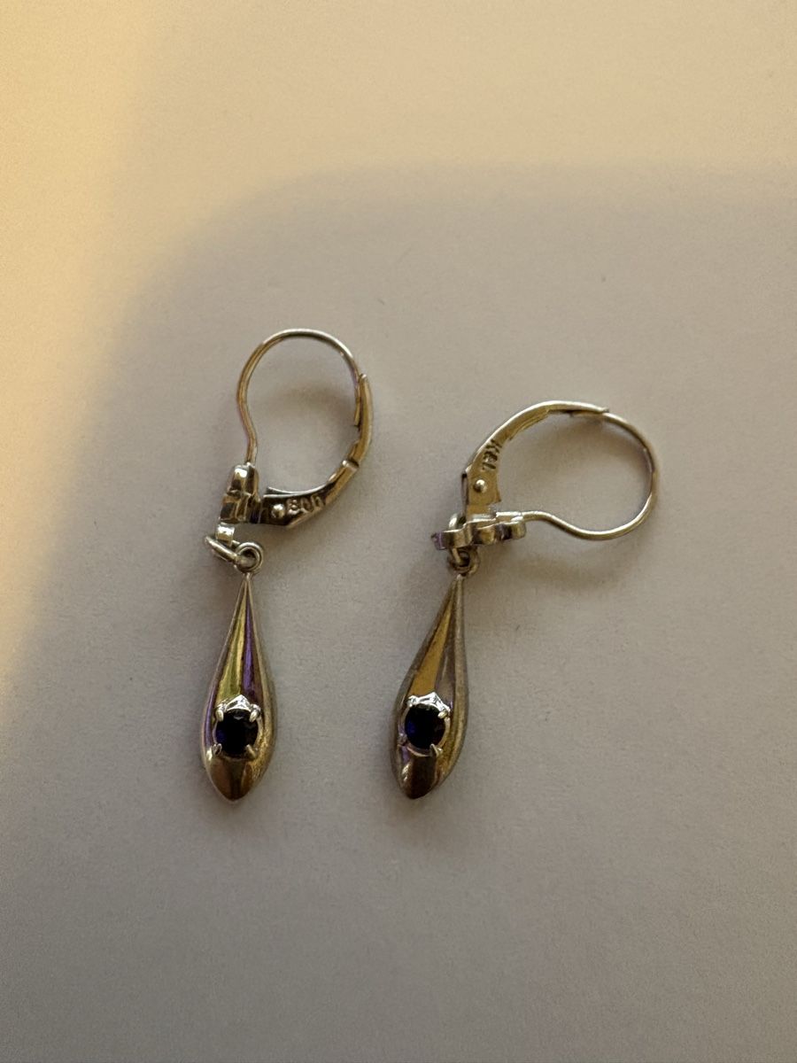 Ohrringe & -stecker: 800 Silber Ohrringe mit blaue Stein  – Gebraucht aus Murten von Tzaugg 4