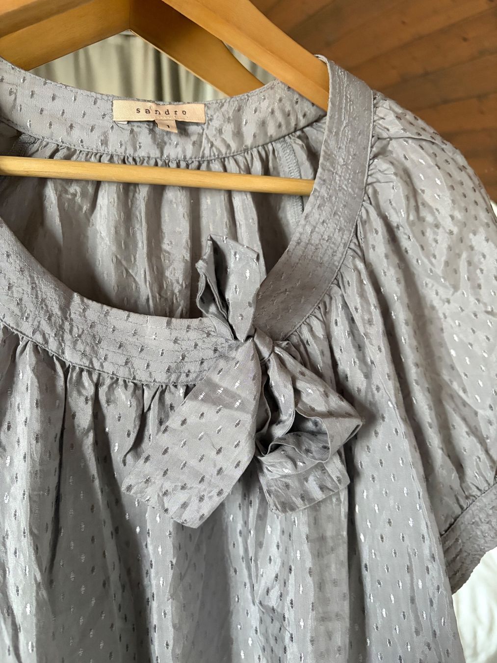 Sandro Vestiti: Sandro Silk & Cotton Sweet Silver Dress – Usato da Luzern venduto da AM2nd 1