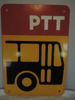 Altes Schweizer PTT Autobus Haltestelle Schild