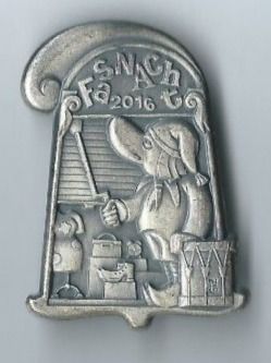 Basler Placchette & Badge: Fasnachtsplakette Basel, "Blaggedde" 2016 (Silber) – Usato da Zürich venduto da t24_de