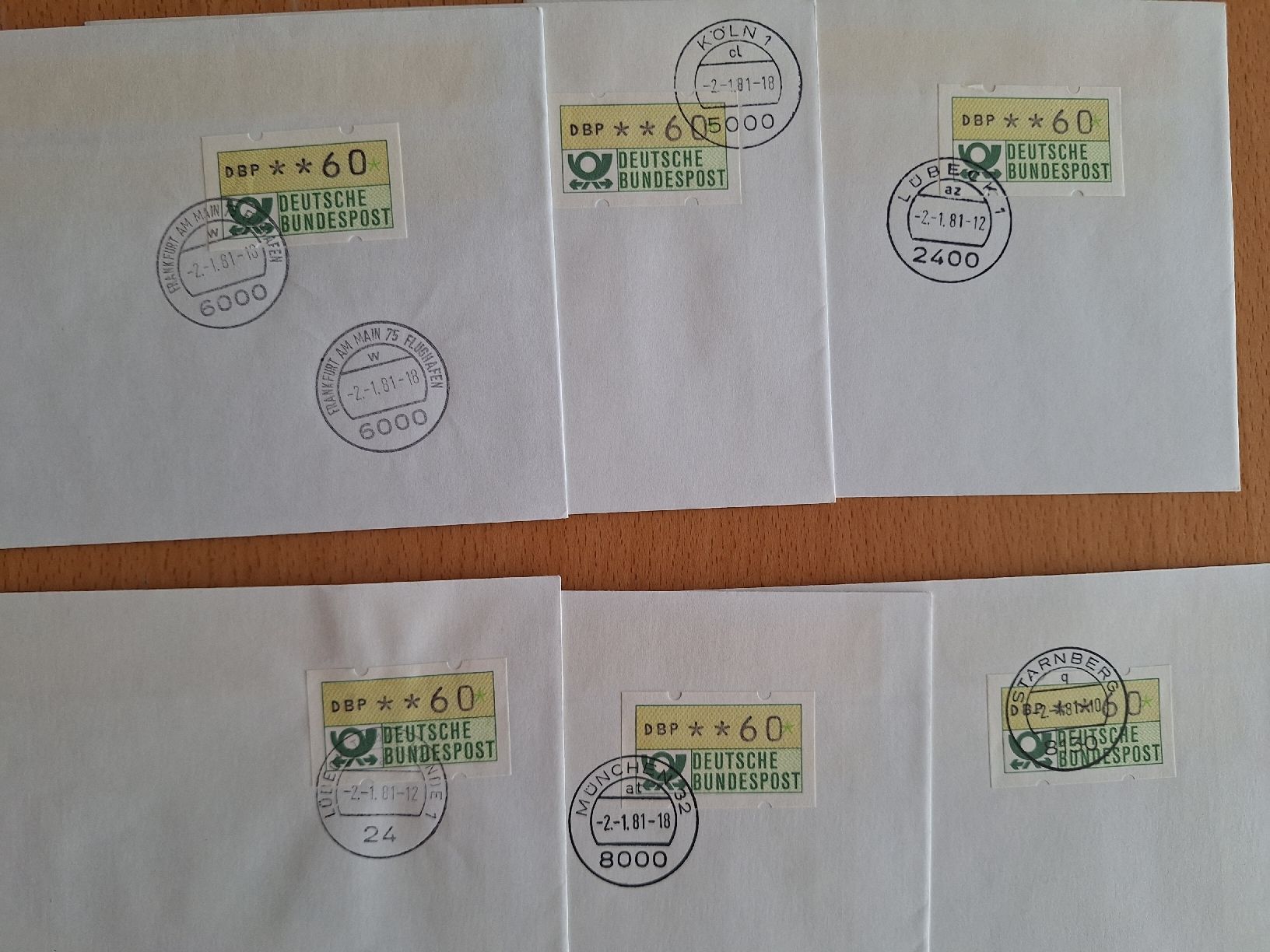 Tutti i francobolli: 14 versch. FDC Automatenharken Bund 2.1.81 – Usato da zumikon venduto da lotegrandote 2