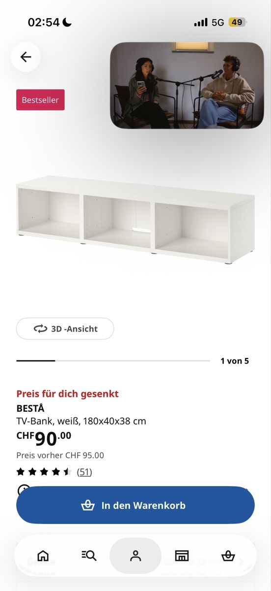 Ikea Mobili TV: Ikea Besta TV Kommode mit Glasplatte – Usato da Uzwil venduto da Milenaa22 5