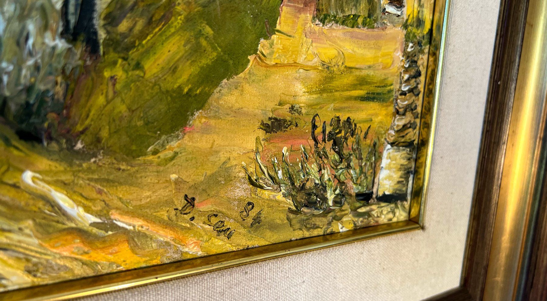 Gemälde: Landschaftsgemälde von D.Sem"84 Ölgemälde.Impasto-Maltechnik – Gebraucht aus Baden von Boroda 3