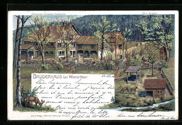 Cartoline postali: C. Steinmann: Winterthur, Bruderhaus mit – Usato da Berlin venduto da bartko-reher