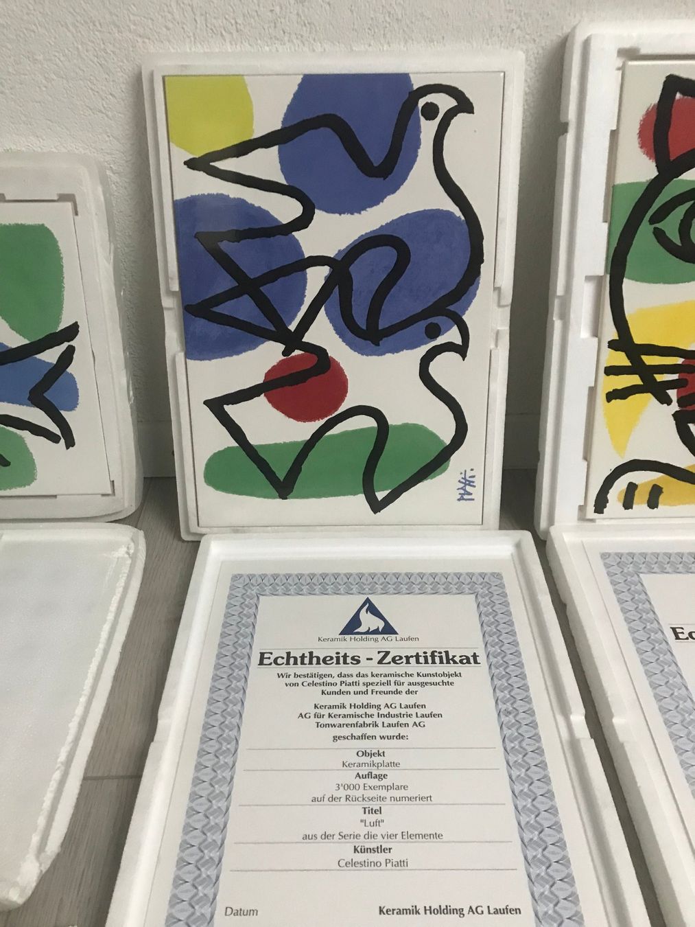 Piatti di portata: Celestino Piatti Keramikplatten Vier Elemente – Nuovo e nell'imballaggio originale da Unterkulm venduto da esco 3