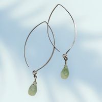 Ohrringe 925 sterling Silber mit Prehnit hellgrün