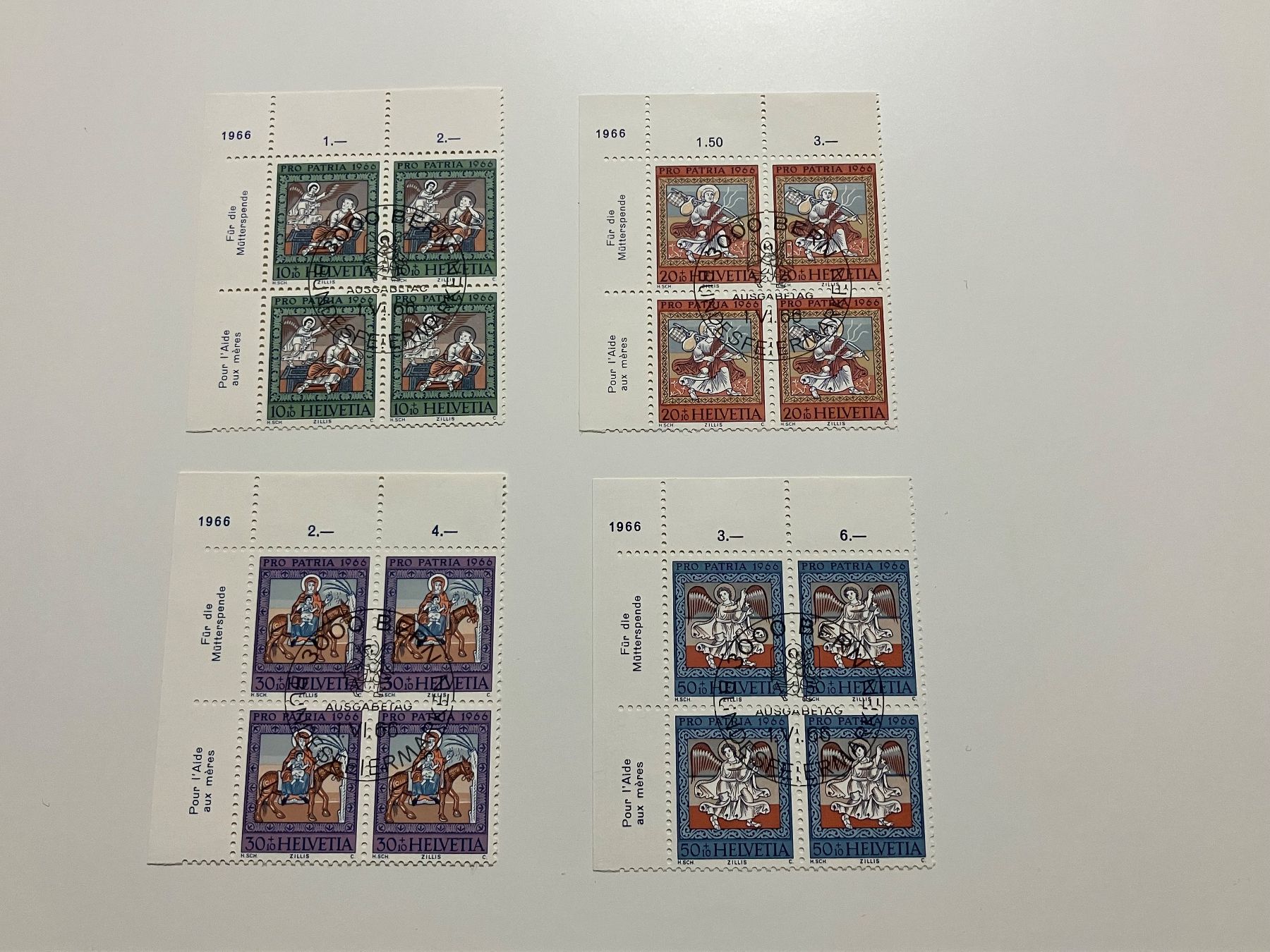 Alle Briefmarken: Pro Patria 1966 – Gebraucht aus Riehen von vernizi
