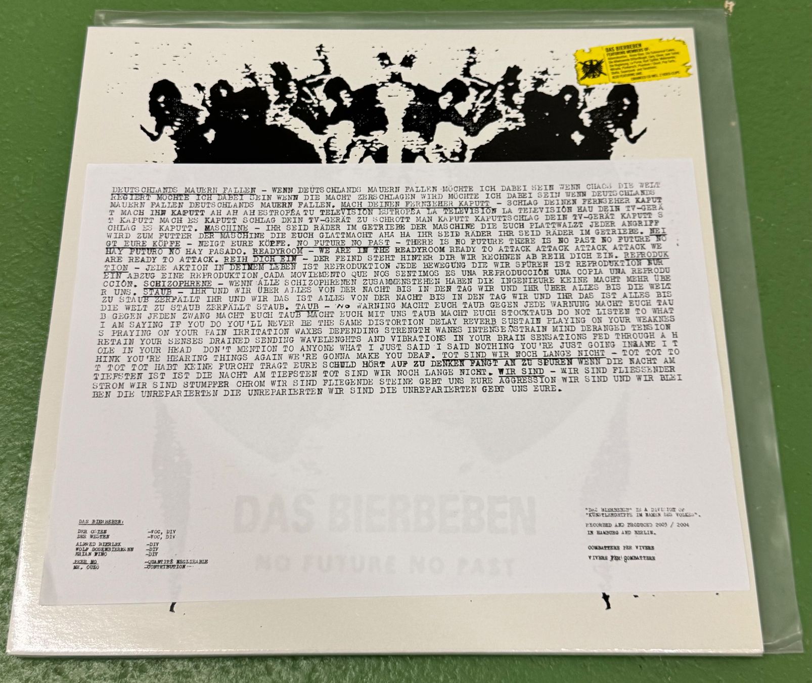 Schallplatten: Das Bierbeben: No Future No Past (mit Tocotronic-Members) – Gebraucht aus Basel von Ostschweiz06 2