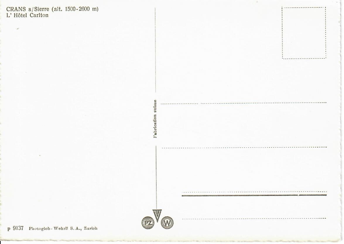 Cartoline postali: Crans s/Sierre – Usato da Hochdorf venduto da Ziegel-16 1