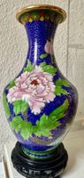 Wunderschöne Cloisonné Vase 21cm✨ mit Holzsockel✨Vintage.
