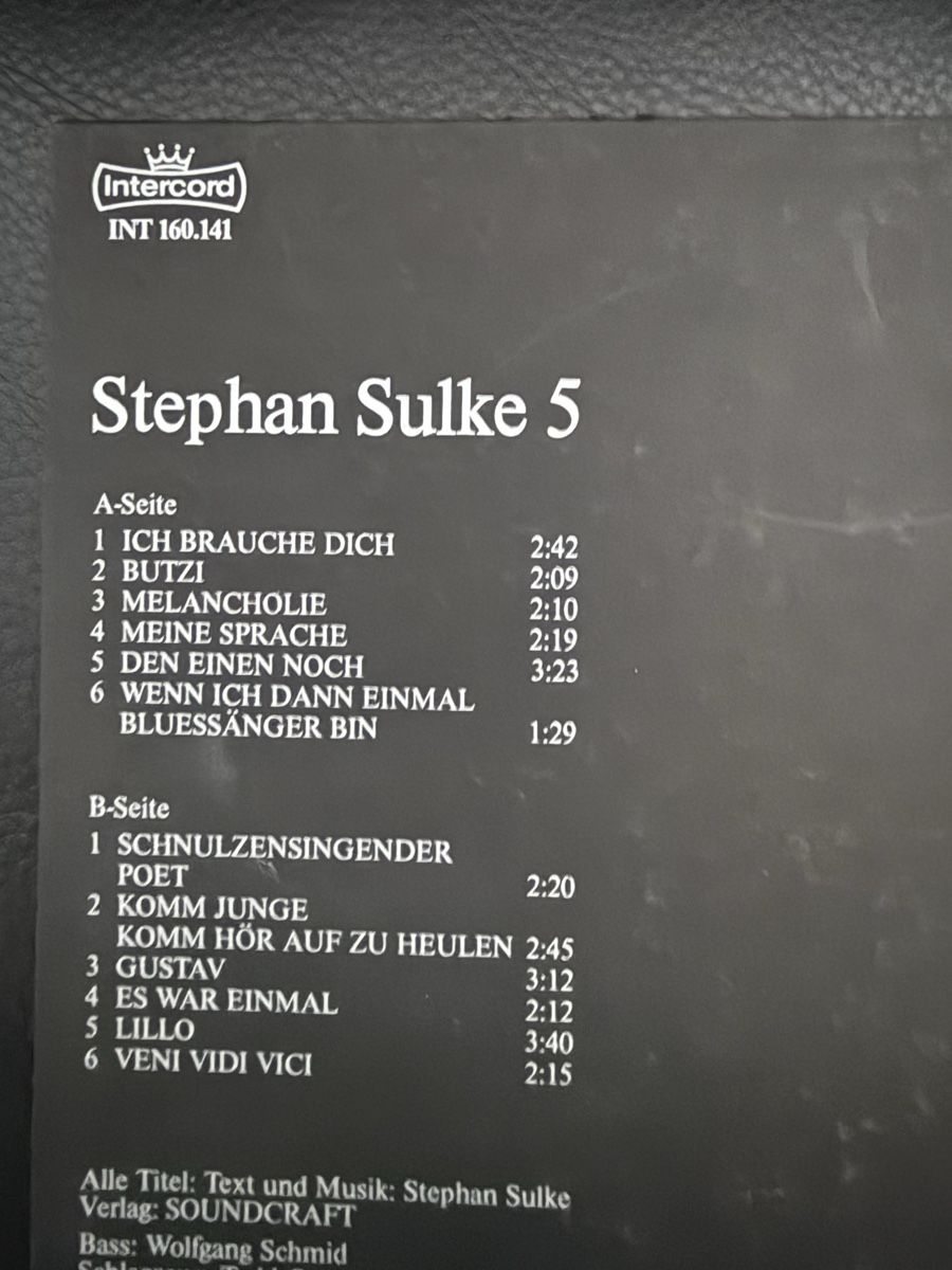 Dischi in vinile: Stephan Sulke 5, LP, Intercord Schallplatte – Usato da Goldach venduto da Messerguru 3
