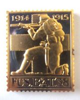 Silberbriefmarke - Füs Bat 38 1915 - 925er Silber vergoldet