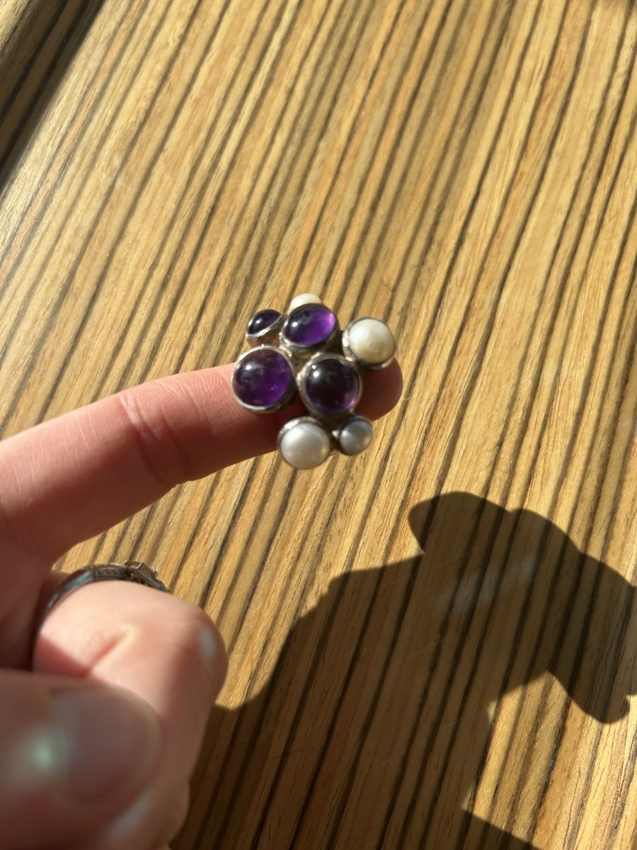 Anelli: Silberring mit Perlen und Amethysten – Usato da Birsfelden venduto da Exclusivity 5
