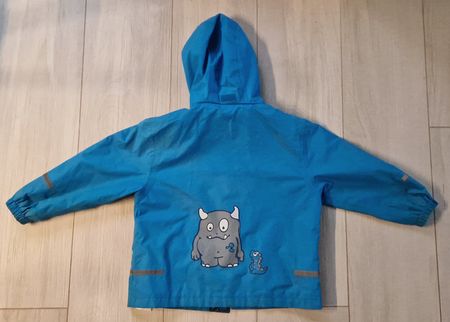 Regenjacke blau Gr. 104 mit reflektierendem Monster Motiv