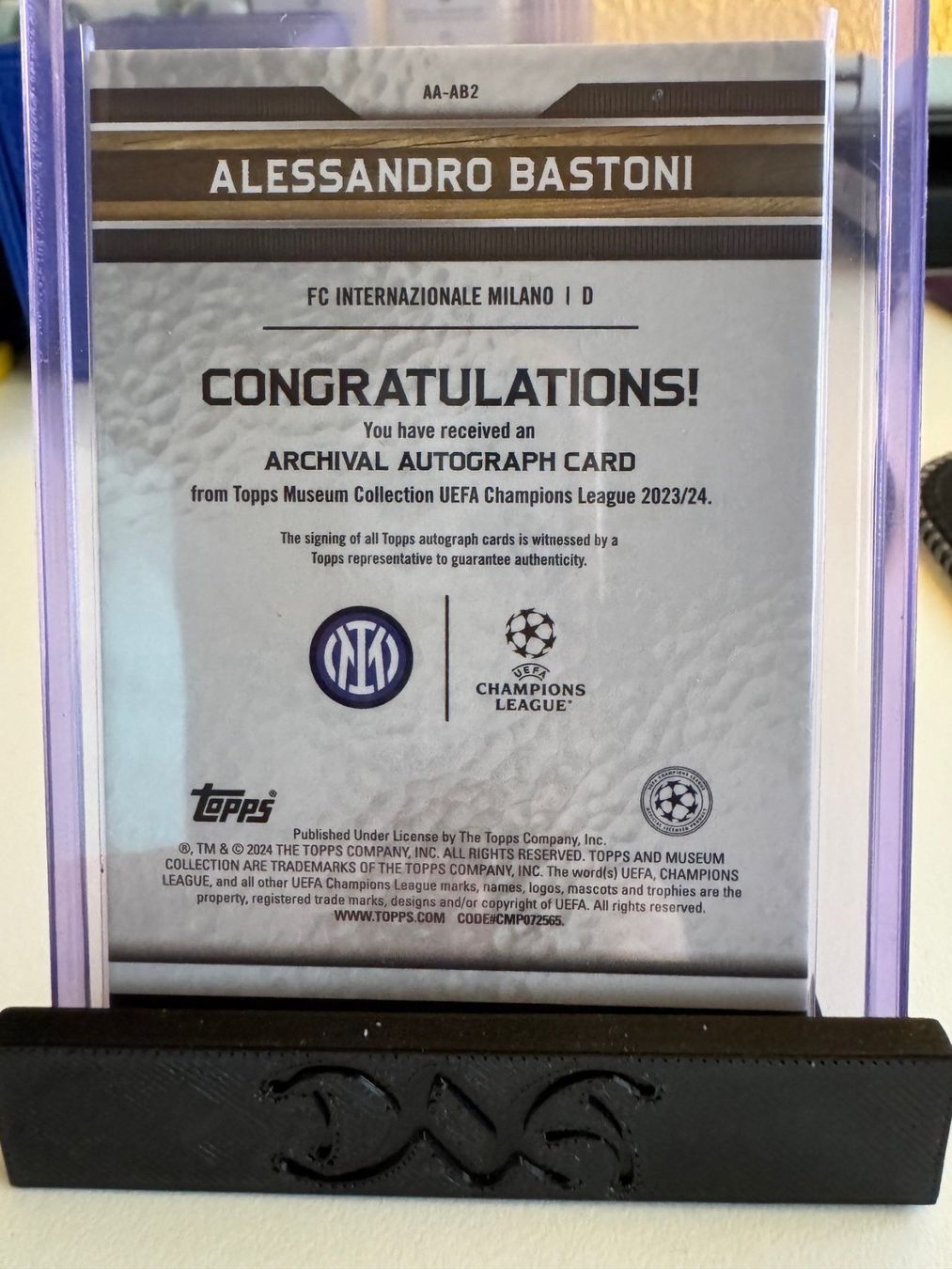 Topps Carte collezionabili: Topps Museum UCL Alessandro Bastoni Auto 02/25 Inter Mailand – Nuovo (secondo la descrizione) da Schübelbach venduto da CardZilla 1