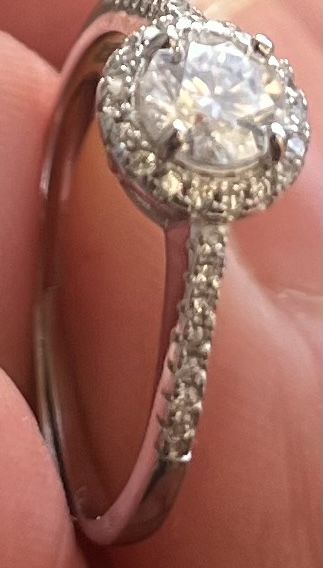 Anelli: Silber Ring mit Moissanit (5 mm) verstellbar – Nuovo e nell'imballaggio originale da Möhlin venduto da mil_h55x